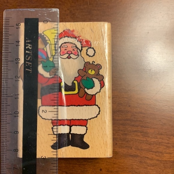 Set of Santa Rubber Stamps One Traditional and Two Folk Style - Picture 3 of 9